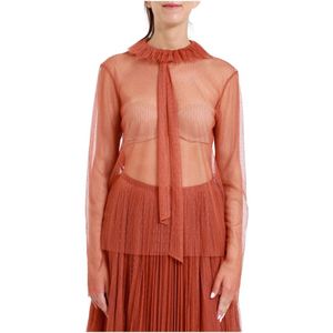 Philosophy di Lorenzo Serafini, Dames, Blouses & Shirts, Bruin, Maat: S Tulle,
