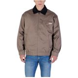 Calvin Klein Jeans - Katoenen Rits Blouson Jas - Bruin - Heren