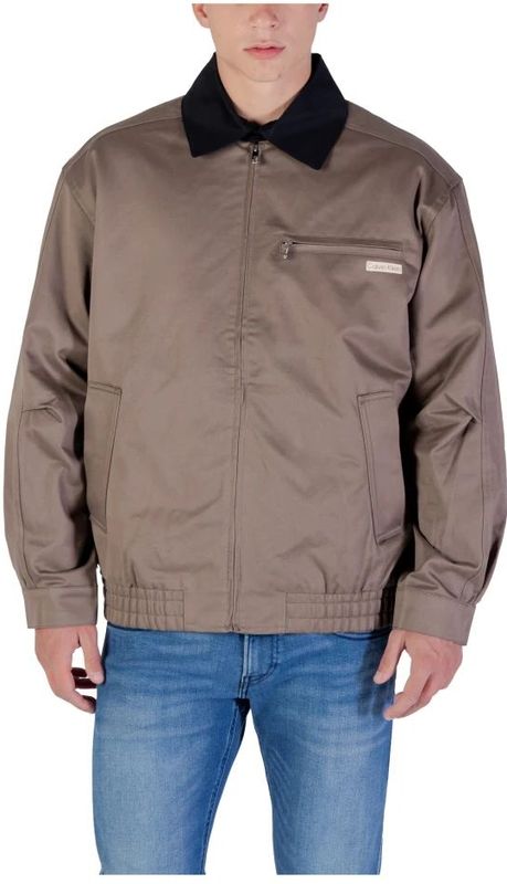 Calvin Klein Jeans - Katoenen Rits Blouson Jas - Bruin - Heren