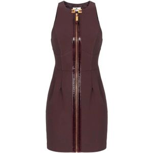 Elisabetta Franchi, Dames, Jurken, Rood, Maat: XS Leer,