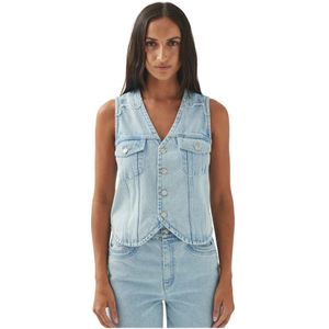 Alohas, Dames, Tops, Blauw, Maat: XS Denim,