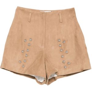 Iro, Dames, Korte broeken, Bruin, Maat: M Leer,