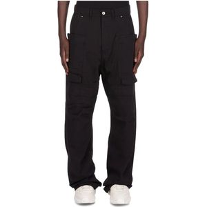 Rick Owens, Heren, Broeken, Zwart, Maat: W30 Katoen,