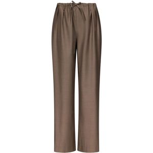 Loulou Studio, Dames, Broeken, Bruin, Maat: S Wol,
