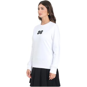 Versace Jeans Couture, Dames, Sweatshirts & Hoodies, Wit, Maat: S