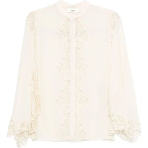 Chloé, Dames, Blouses & Shirts, Beige, Maat: XS Zijde,