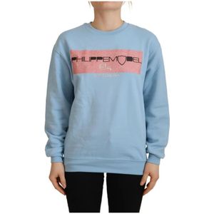 Philippe Model, Dames, Sweatshirts & Hoodies, Blauw, Maat: 2XS Katoen,