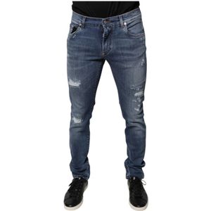 Dolce & Gabbana - Distressed Skinny Denim Jeans - Blauw - Heren