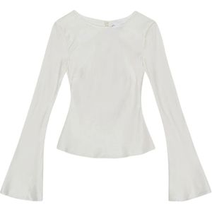 Ganni, Dames, Blouses & Shirts, Beige, Maat: XS Satijn,