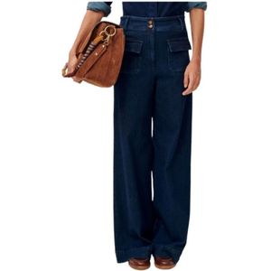 Sessun, Dames, Jeans, Blauw, Maat: XS Denim,