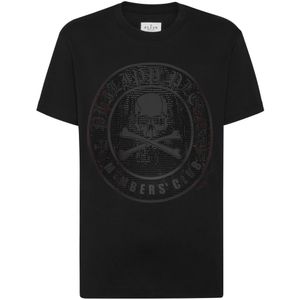 Philipp Plein, Heren, Tops, Zwart, Maat: M Katoen,