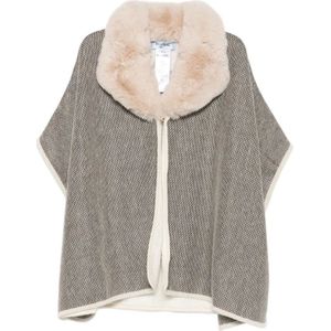Blugirl - Cape Jas - Beige - Leren Jassen