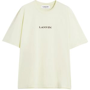 Lanvin Geborduurd T-shirt voor moderne man , Beige , Heren , Maat: L