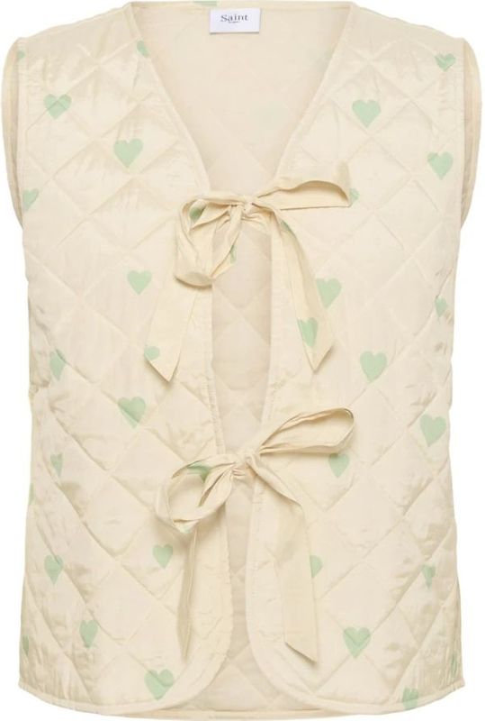 Saint Tropez - Evitta SZ Quilt Vest - Beige - Gewatteerd Mouwloos Vest