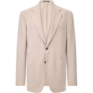 Boggi Milano - B Jersey - Blazer - Beige - Lichtgewicht Wol