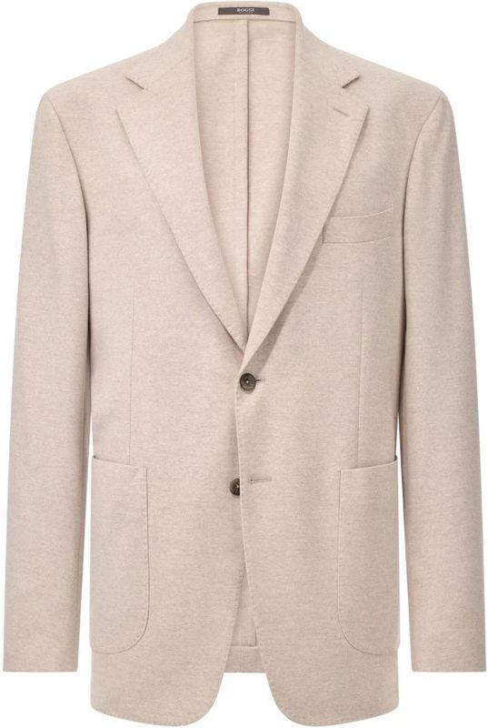 Boggi Milano - B Jersey - Blazer - Beige - Lichtgewicht Wol