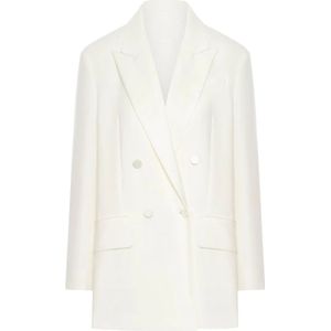 Max Mara, Dames, Jassen, Wit, Maat: M Leer,