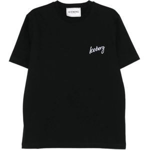 Iceberg, Heren, Tops, Zwart, Maat: S Katoen,