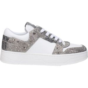 Jimmy Choo - Sneakers - Wit - Leren - Met Strass