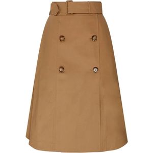 Burberry, Dames, Rokken, Bruin, Maat: 2XS Katoen,