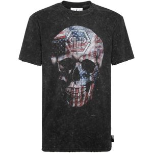 Philipp Plein, Heren, Tops, Zwart, Maat: S Katoen,