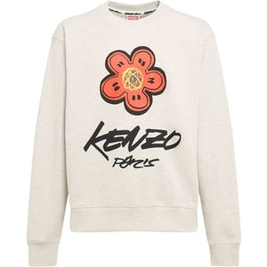 Kenzo, Heren, Sweatshirts & Hoodies, Grijs, Maat: L Katoen,