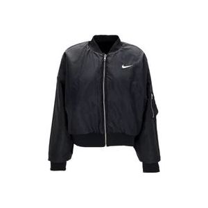 Nike Omkeerbare Faux Fur Bomber Jas , Black , Dames , Maat: XS