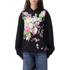 Moschino, Dames, Sweatshirts & Hoodies, Zwart, Maat: S