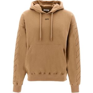 Off White, Heren, Sweatshirts & Hoodies, Beige, Maat: XL Katoen,