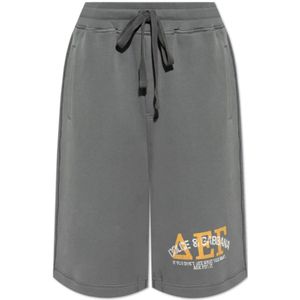 Dolce & Gabbana, Heren, Korte broeken, Grijs, Maat: S Katoen,