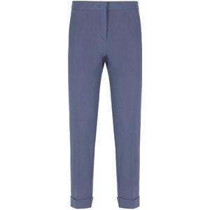 Etro, Dames, Broeken, Blauw, Maat: XS Leer,