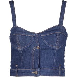 Moschino, Dames, Tops, Blauw, Maat: M Denim,