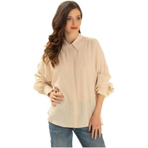 Erika Cavallini, Dames, Blouses & Shirts, Beige, Maat: S Zijde,