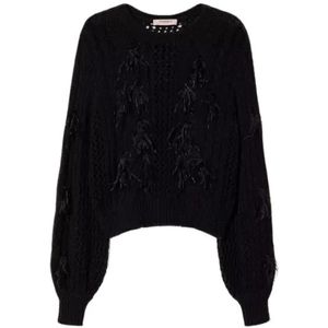 Twinset, Dames, Truien, Zwart, Maat: S Wol,