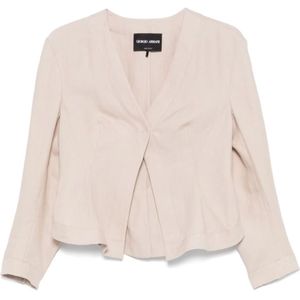 Giorgio Armani, Dames, Jassen, Beige, Maat: S