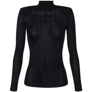 Elisabetta Franchi, Dames, Truien, Zwart, Maat: L