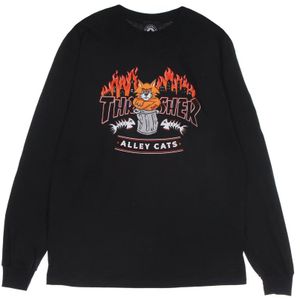 Thrasher, Heren, Tops, Zwart, Maat: S Katoen,