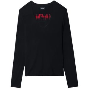 Zadig & Voltaire, Dames, Tops, Zwart, Maat: S Wol,