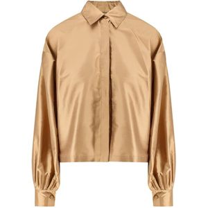 Max Mara, Dames, Blouses & Shirts, Bruin, Maat: XS Zijde,