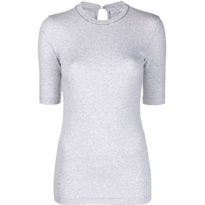 Brunello Cucinelli, Dames, Tops, Grijs, Maat: 2XL Katoen,
