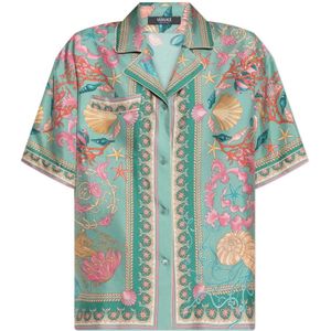 Versace, Dames, Blouses & Shirts, Groen, Maat: 3XS Zijde,