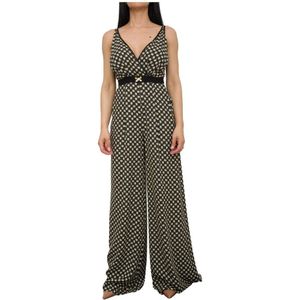 Elisabetta Franchi, Dames, Jumpsuits & Playsuits, Zwart, Maat: M Viscose,