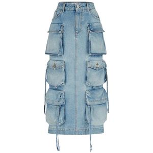 The Attico, Dames, Rokken, Blauw, Maat: W26 Katoen,