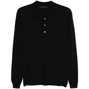 Low Brand, Heren, Truien, Zwart, Maat: S Wol,