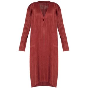 Issey Miyake, Dames, Jurken, Rood, Maat: M Poliester,