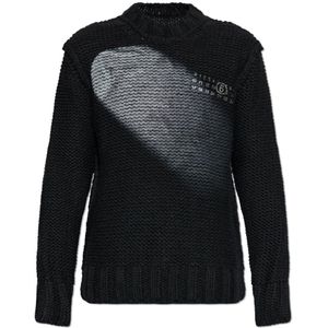 MM6 Maison Margiela, Heren, Truien, Zwart, Maat: L Wol,
