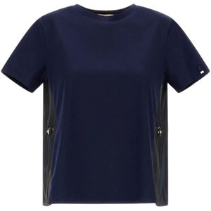Herno - T-shirt - Blauw - Taffeta - Korte Mouwen
