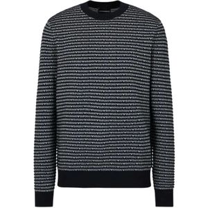 Emporio Armani, Heren, Sweatshirts & Hoodies, Blauw, Maat: L