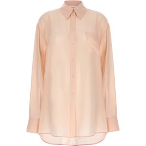 Sportmax, Dames, Blouses & Shirts, Roze, Maat: S Zijde,