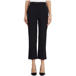 Elisabetta Franchi, Dames, Broeken, Zwart, Maat: XS Satijn,